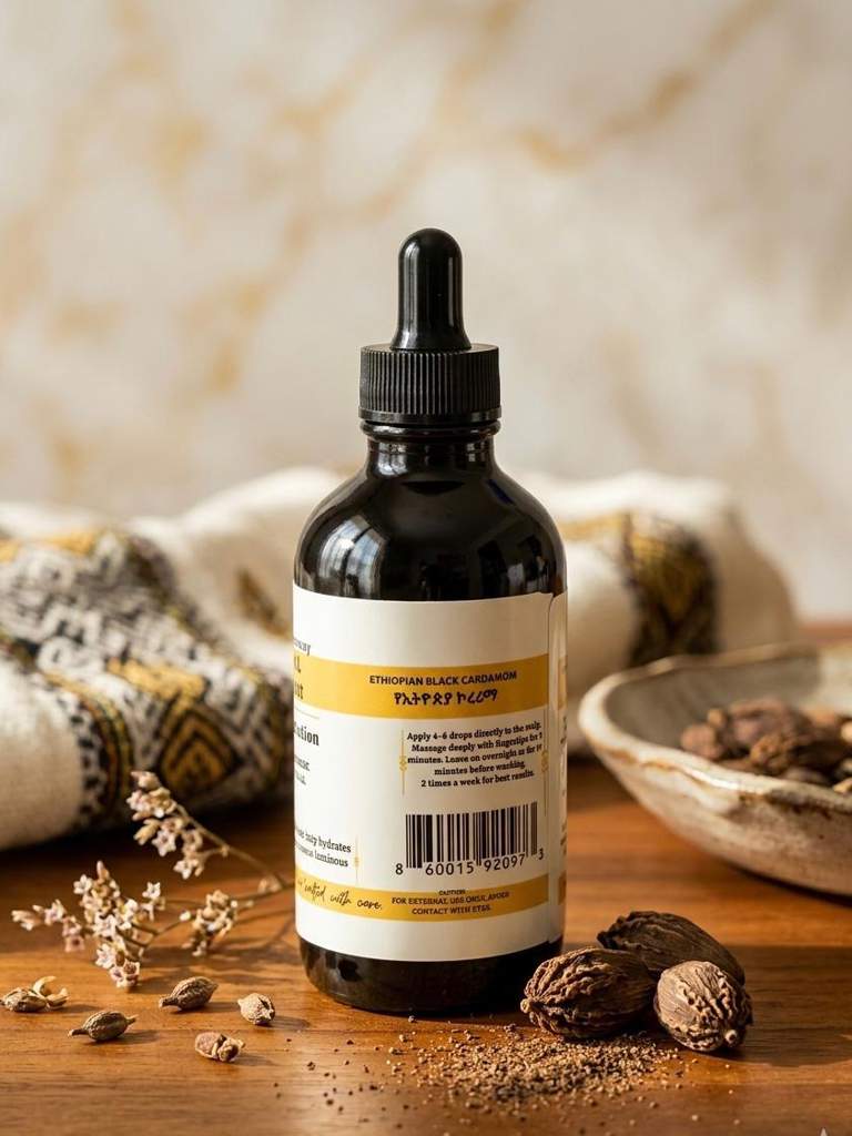 MELANIN STRAND ANTIOXIDANT RICH BOTANICALS Care Hair Oil | 4 fl oz | Ethiopian Black Seed, Kororema.